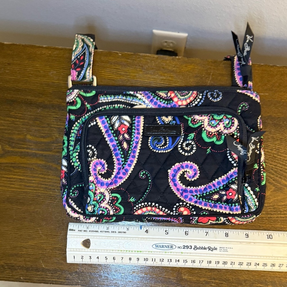 Vera Bradley Black and Green Floral Crossbody Bag - Picture 8 of 11